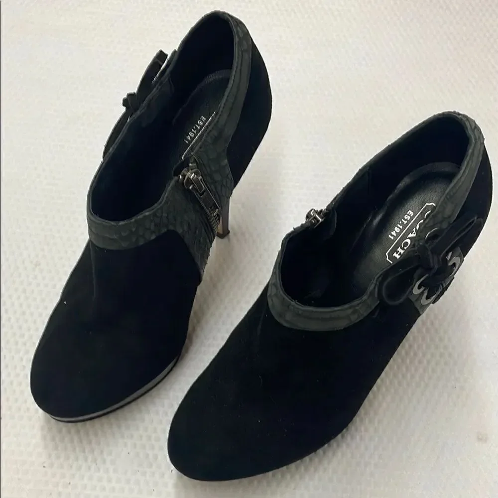 Coach Beatrice Black Ankle Booties